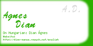 agnes dian business card